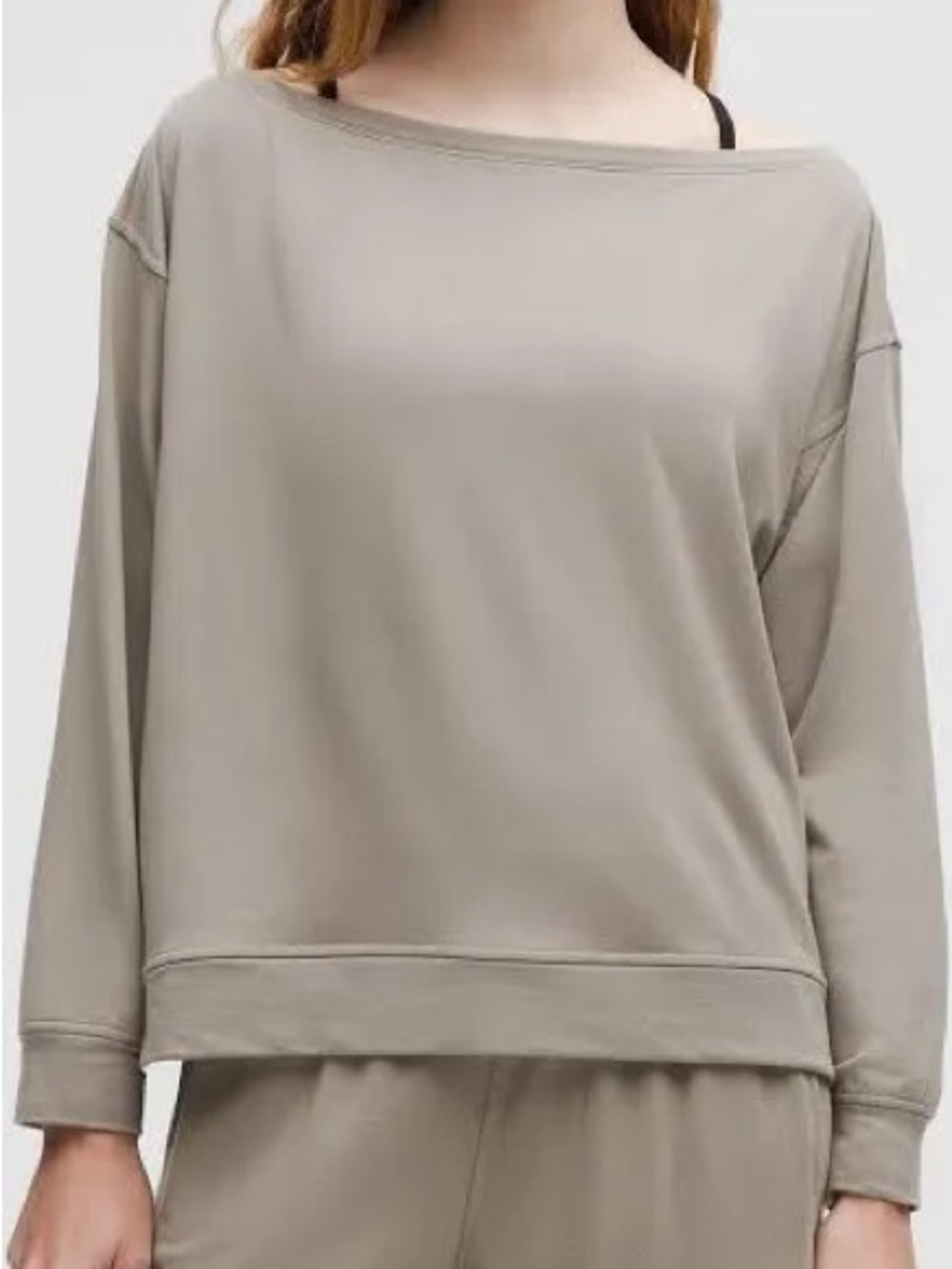 Lululemon BeCalm Oversized Boatneck Long-Sleeve Shirt - Warm Ash Grey